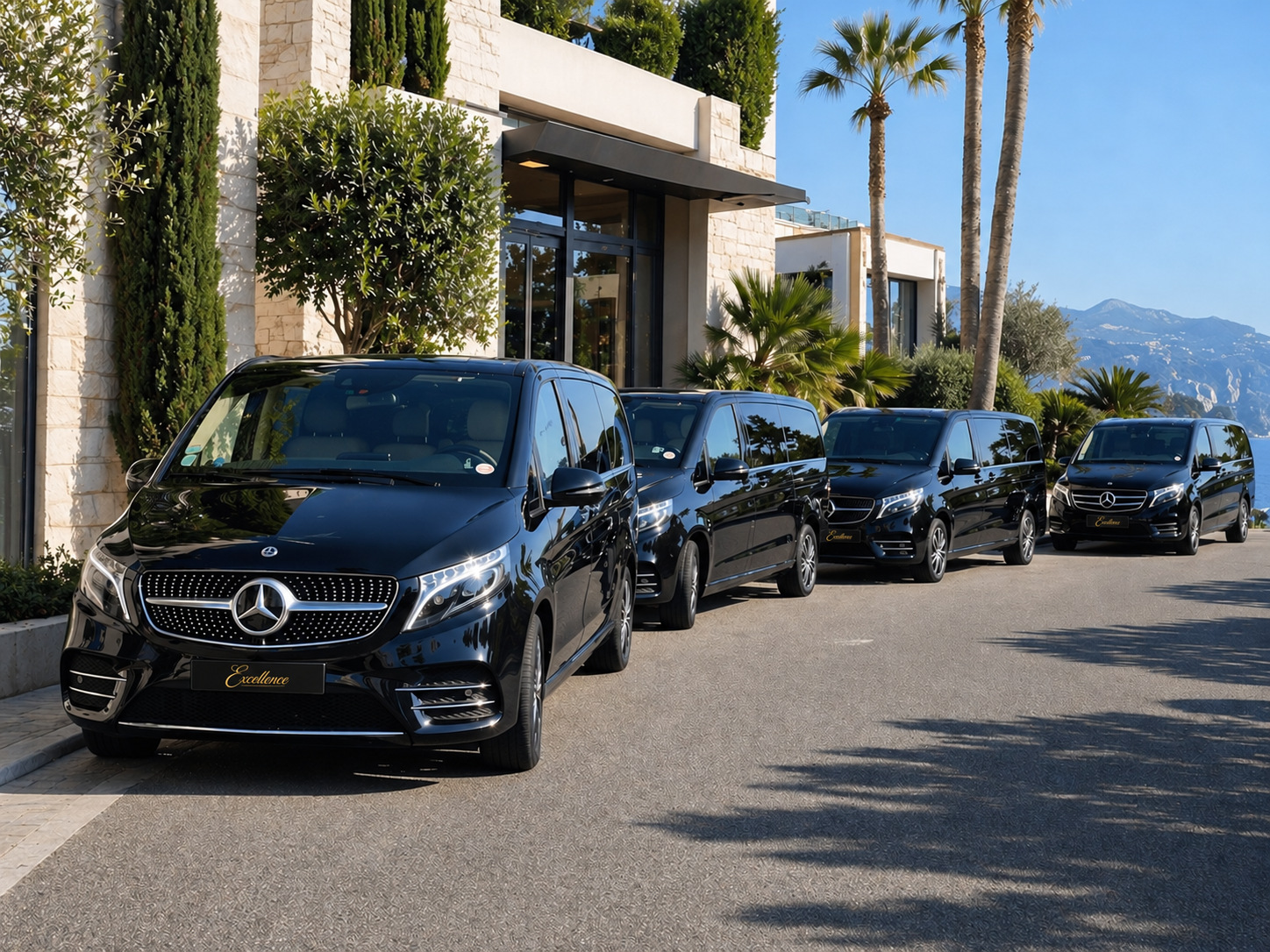 Mercedes V-Class fleet with black Excellence plates
